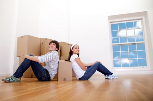 Packing boxes into a mobile storage unit at home