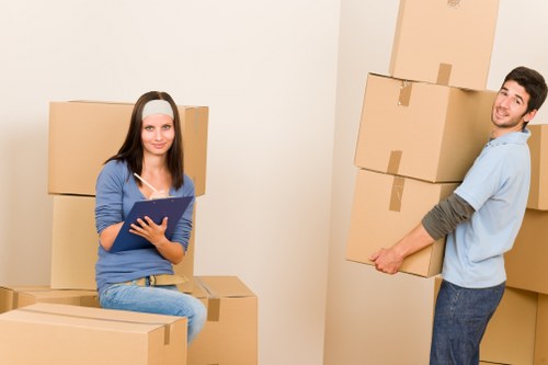 Furniture being moved safely from a Highamspark flat